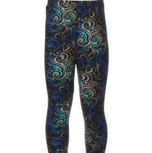 Kids Teal & Blue Abstract Print Leggings